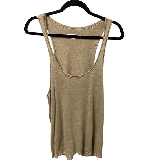 By Anthropologie Beige Wool Blend Knit Scoop Neck Tank Top Womens Large - Picture 1 of 6